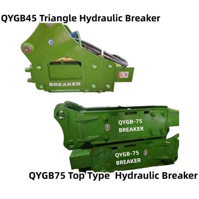 Loại hàng đầu / Tam giác Hydraulic Breaker Hammer QYGB75 75 Chisel Suit 6.0-8.0 Tons