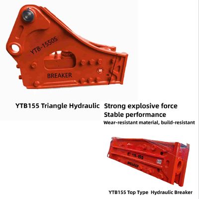 Loại hàng đầu / Tam giác Hydraulic Breaker Hammer YTB155 155 Chisel For Mining